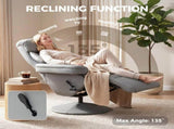Upholstered Reclining Armchair, Manual Recliner Chair with Footrest and Adjustable Backrest, Grey T3398P548742