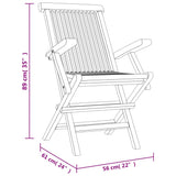 Folding Garden Chair Set of 4 Grey Solid teak wood Standard 3155070