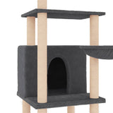Cat Tree with Sisal Scratching Posts Dark Grey 132 cm 171728