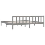 810104 Bed Frame without Mattress Grey Solid Wood 200x200 cm