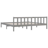 810104 Bed Frame without Mattress Grey Solid Wood 200x200 cm