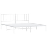 Metal Bed Frame without Mattress with Headboard White 193x203cm 352535