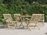 Folding Garden Chair Set of 4 Grey Solid teak wood Standard 3155070