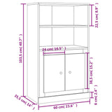 Highboard White 60x35.5x103.5 cm Engineered Wood 816312
