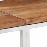 Console Table Silver Stainless Steel and Solid Wood Acacia 349999