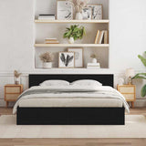 Bed Frame Black Oak 203 x 185 x 70 cm Engineered Wood 3378501
