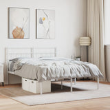 Metal Bed Frame without Mattress with Headboard White 120x190cm 355705