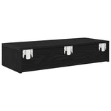 Wall Shelf with Drawers Black 80x33x17 cm Engineered Wood 859978