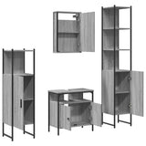 4 Piece Bathroom Furniture Set Grey Sonoma Engineered Wood 3214828