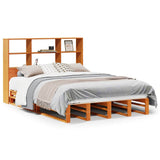 Bookcase Bed without Mattress Wax Brown 140x190 cm Solid Wood 3323949