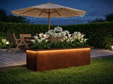 Garden Planter with LED Rusty 30 x 80 x 30 cm Weathering Steel 8008110