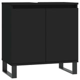 Bathroom Cabinet Black 58x33x60 cm Engineered Wood 831589