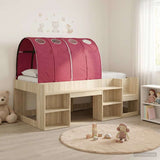 Bed Frame with Tunnel 3 pcs Sonoma Oak and Red Engineered Wood 3423615