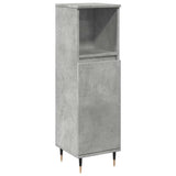 Bathroom Cabinet Concrete Grey 30x30x100 cm Engineered Wood 857204