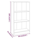 Book Cabinet Smoked Oak 60x24x109 cm Engineered Wood 815087