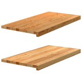 Window Sills 2 pcs Light Brown 80x40x2 cm Solid Wood Oak 4009158