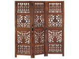 Hand Carved 3-Panel Room Divider Brown 120x165 cm 285334