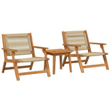 Garden Chairs with Table 3 pcs Beige Solid Acacia Wood 3214439