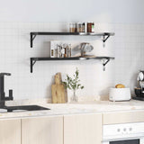 Wall Shelves 2 pcs 100x23.5 cm Black Stainless Steel 30289