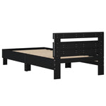 ZNTS Bed Frame without Mattress with LED Lights Black 100x200 cm 838709