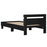 ZNTS Bed Frame without Mattress with LED Lights Black 100x200 cm 838709