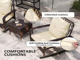 Three-Piece Rocking Chair Rattan Bistro Set - Brown T3398P328501
