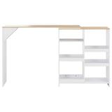 Bar Table with Moveable Shelf White 138x39x110 cm 280225