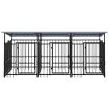Outdoor Dog Kennel with Roof Steel 5.63 m 3124590