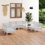 6 Piece Garden Lounge Set White Solid Pinewood 3082583