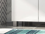 Freestanding Bathroom Cabinet, High Gloss Storage Cabinet with Doors and Adjustable Shelf, 60 x 30 x T3398P330430