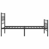 Metal Bed Frame without Mattress with Footboard Black 100x190cm 355671