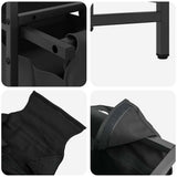 Laundry Basket 1 Compartment with Shelf Black Oak 859070