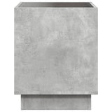 ZNTS Bedside Table with Infinity LED Concrete Grey 40x40x50 cm 3284080