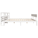 Bed Frame without Mattress White 200x200 cm Solid Wood Pine 3305809