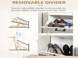 Two-Drawer Minimalistic Shoe Storage Cabinet, for 10 Shoes, White T3398P329448