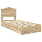 Storage Bed with Drawer Sonoma Oak 70 x 190 cm Engineered Wood 3413557
