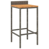 5 Piece Garden Bar Set Grey Poly Rattan&Solid Wood Acacia 3187709