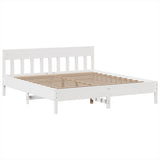 Bed Frame without Mattress White 180x200 cm Super King Solid Wood Pine 3323252