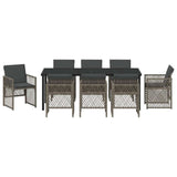 Garden Dining Set 9 pcs Grey Poly Rattan 3380628