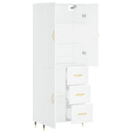 Highboard White 69.5x34x180 cm Engineered Wood 3195883