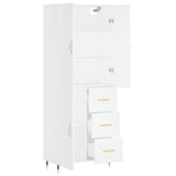 Highboard White 69.5x34x180 cm Engineered Wood 3195883