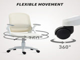 Breathable Mesh Office Chair, Ergonomic Swivel Computer Chair with Flip-up Armrests, Lumbar Back T3398P377425
