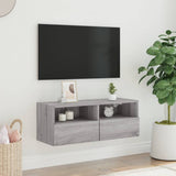 TV Wall Cabinet Grey Sonoma 80x30x30 cm Engineered Wood 836878