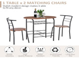 3-Piece Dining Table Set , Metal Frame Wood Top Breakfast Bar Table Set for 2, Dining Table T3398P344171
