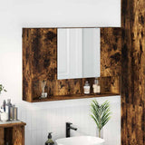 Mirror Cabinet Smoked Oak 80 x 17 x 55 cm Engineered Wood 883359