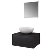 ZNTS Three Piece Bathroom Furniture and Basin Set Black 272225