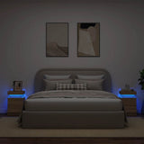 Bedside Cabinets with LED Lights 2 pcs Sonoma Oak 35x39x55 cm 836754