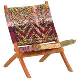 Folding Chindi Chair Multicolours Fabric 286608