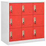 Locker Cabinet Light Grey and Red 90x45x92.5 cm Steel 336442