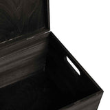 Wooden Box with Lid and Handles Black 40x30x23cm Solid Wood Pine 4017398